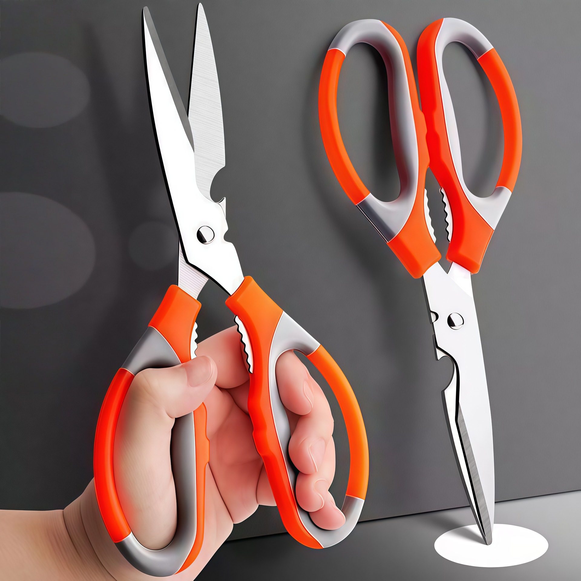 다기능 스테인레스 스틸 바베큐 가위, 날카로운 생선 및 야채 가위, 가정용 식품 강력한 닭 뼈 가위, 주방 가위