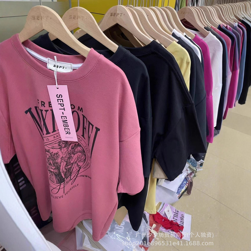 外贸爆款高品质女装t恤春夏秋新款摆地摊直播实体店批发货源服装|undefined