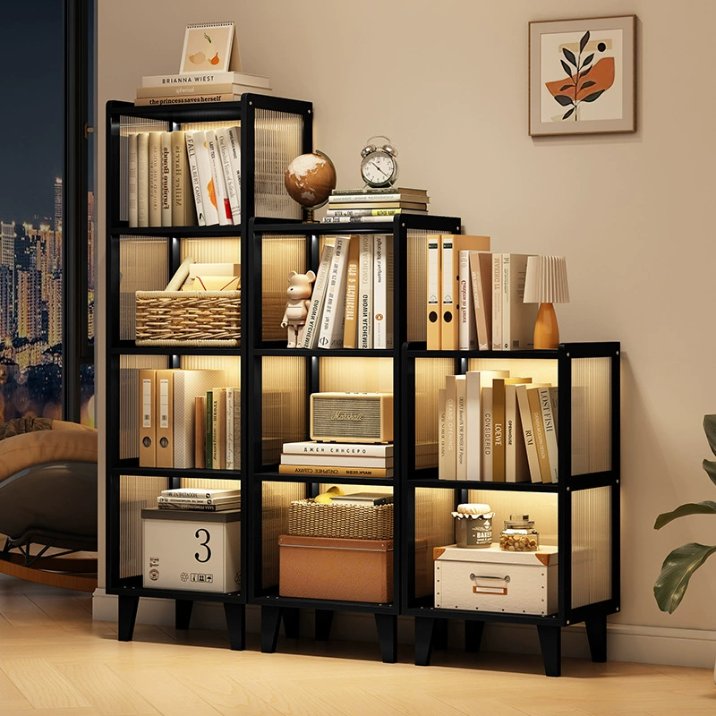 Напольный книжный шкаф Домашняя полка гостиная многослойная с дверью шкафа для хранения шкафчика Простая настенная офисная книжная полка