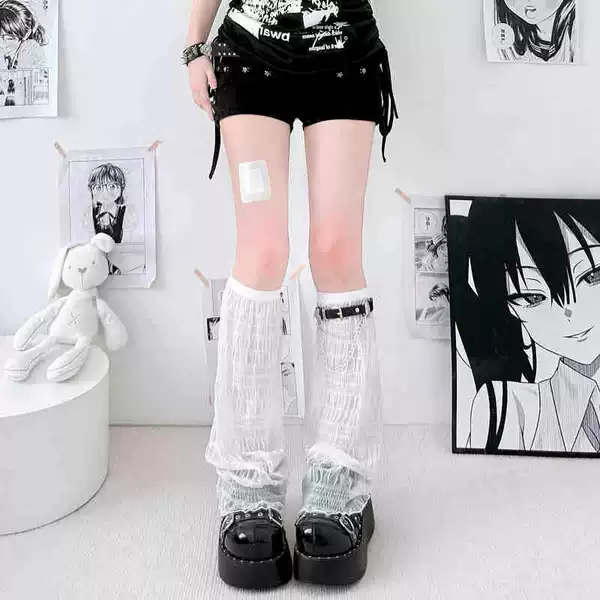 Chiffon white + one black leather buckle, thin section