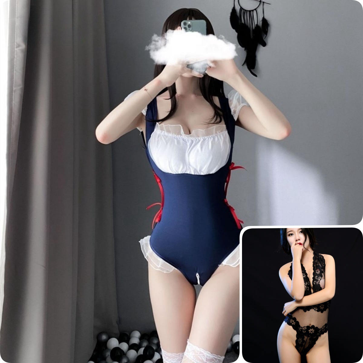 퓨어디자이어 메이드 점프수트(블루) +0255 시스루 점프수트