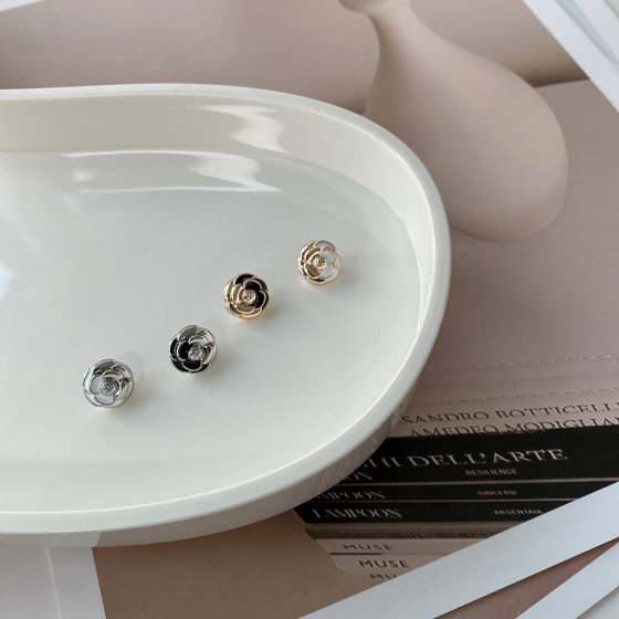 Art Sen ESSTUDIO Half Point Oil Flower Button Metal Small Button Shirt Sleeve Collar Button Women's Clothing Top Button