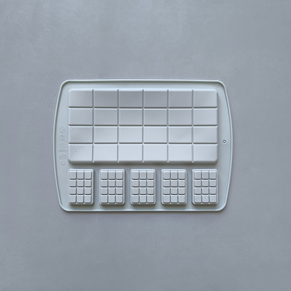 Molde de silicona tamaño waffle chocolate molde de hielo molde DIY pastel galletas dulces pudín molde de horneado 366