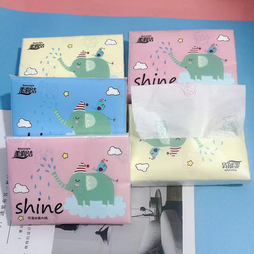 T printed tissue paper folded ear rabbit printed tissue paper portable small package paper facial tissue toilet paper colorful napkin