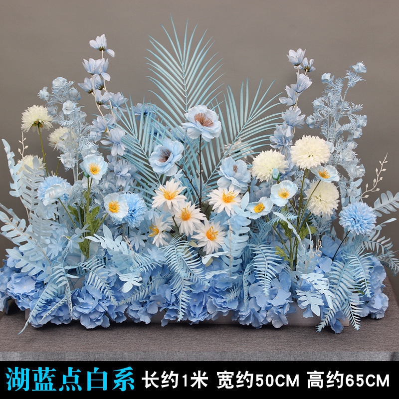 新款婚庆大款地排花绢花成品装饰尤加利花排台路引婚礼花艺|undefined