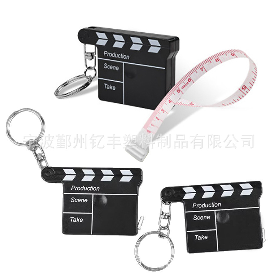 En stock película rodaje Forma de cinta métrica de plástico pequeña cinta llavero cinta métrica de dibujos animados cinta métrica 1,5 m cinta métrica