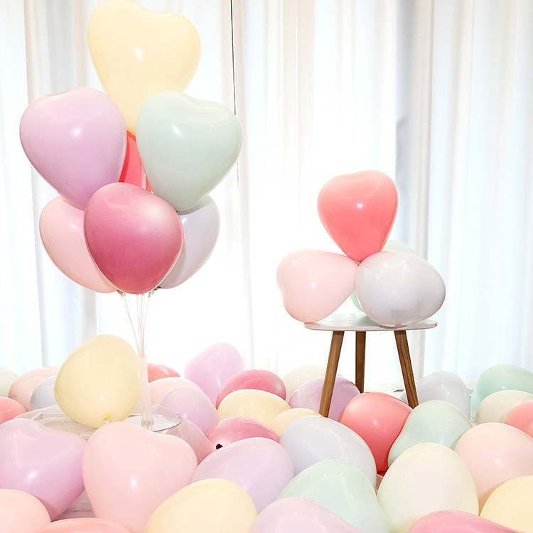 Globos de látex en forma de corazón de 10 pulgadas para decoración de bodas, creación de escenarios, bodas, globos de cumpleaños image 7