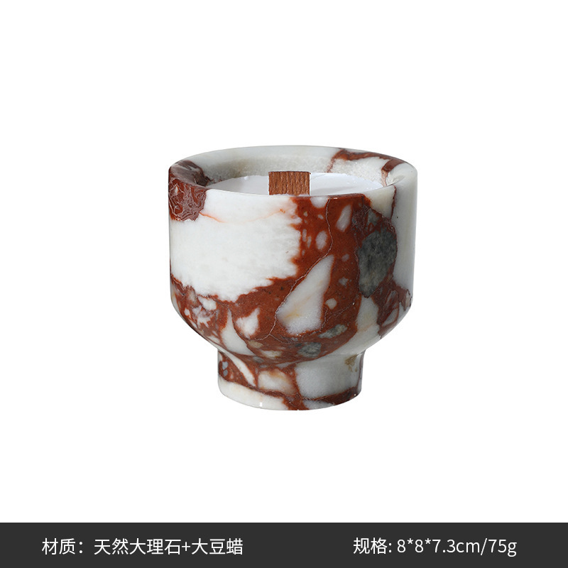 新しい中国風のわびさび天然大理石の香りのキャンドルクロスボーダーホームショールームB&B寝室クリエイティブソフト装飾装飾品|undefined