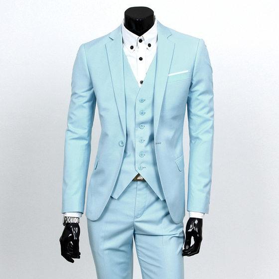 Cross-border Foreign Trade Men's Suit suit One Button Work Suit Slim-fit Suit Pants Men's Two-piece Suit
