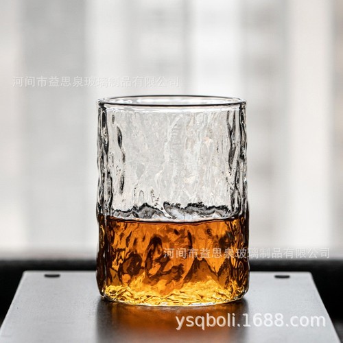 Internet celebrity glass ins style Japanese style hammered wine cup simple household transparent water cup hammered bark cup beer cup