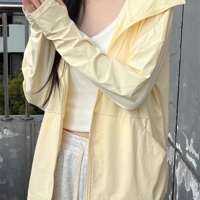 Chaqueta de Protección Solar UV de Seda de Hielo y Poliéster con Proteccion UPF30+