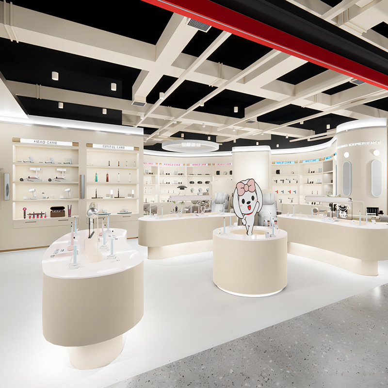 数码电子电器展示柜高档烤漆展柜公司展厅弧形产品陈列柜店铺