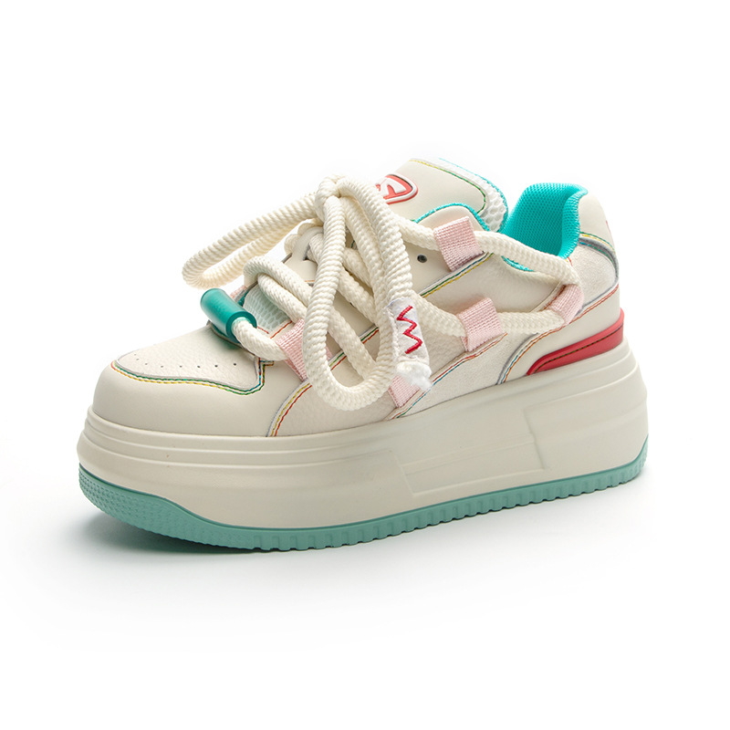 Nische Brot Schuhe Frauen 2023 Neue Candy Farbe Mode Sport Und Freizeit Schuhe Dicken Boden Nicht-Slip Skateboard Schuhe frauen Schuhe_voghion.com