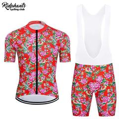 Summer cycling top, short-sleeve, cool, breathable, quick-drying, milk silk, unisex, Northeast large flower bike suit, road cycling