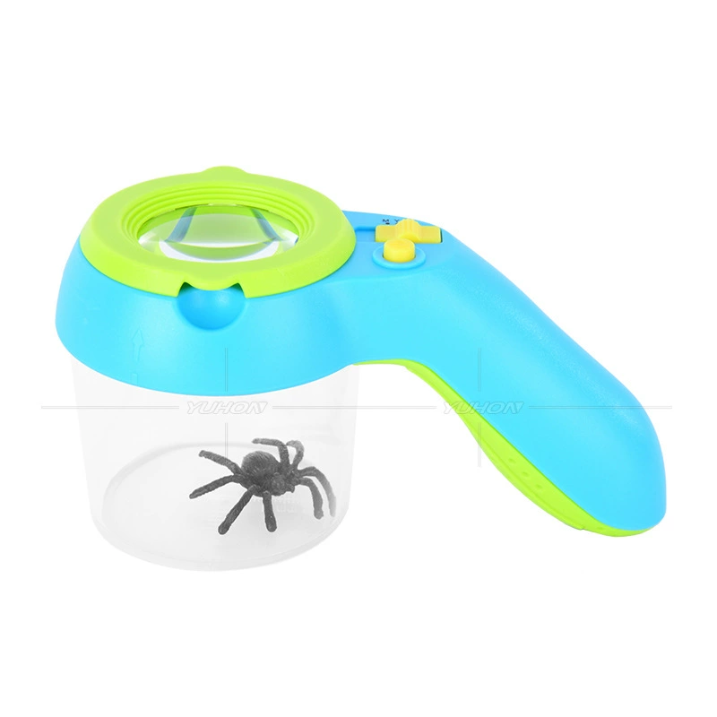 Портативное детское увеличительное стекло от насекомых Светодиодный свет холодный и теплый свет смотровая приставка Забавный класс учебный детский сад на открытом воздухе