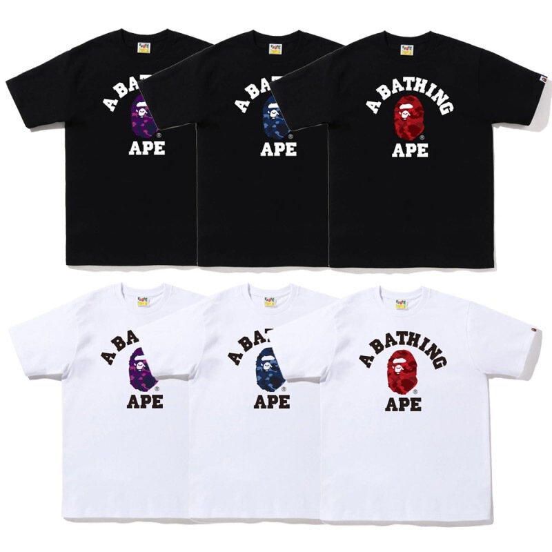 Foreign trade cross-border wholesale Japanese-style trendy brand camouflage shark, tiger head, ape-man color-blocked short-sleeve couple's loose-fit printed T-shirt Foreign trade cross-border wholesale Japanese-style trendy brand camouflage shark, tiger head, ape-man color-blocked short-sleeve couple's loose-fit printed T-shirt