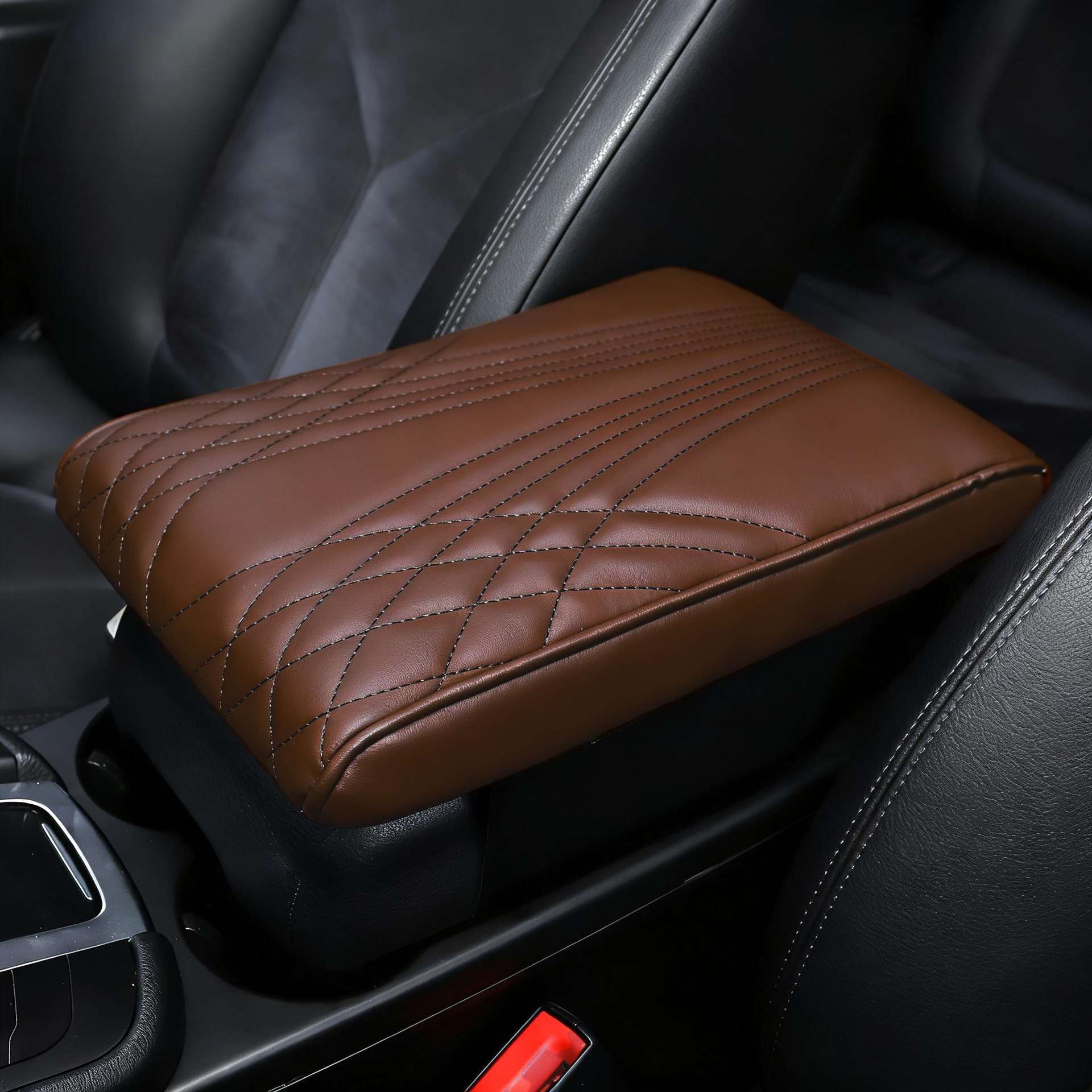 Universal – Armrest box pad Leather Universal Car - v-15