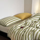 ins simple pure cotton washed cotton striped green bed four-piece cotton 1.5 m1.8 m apartment quilt cover three-piece set