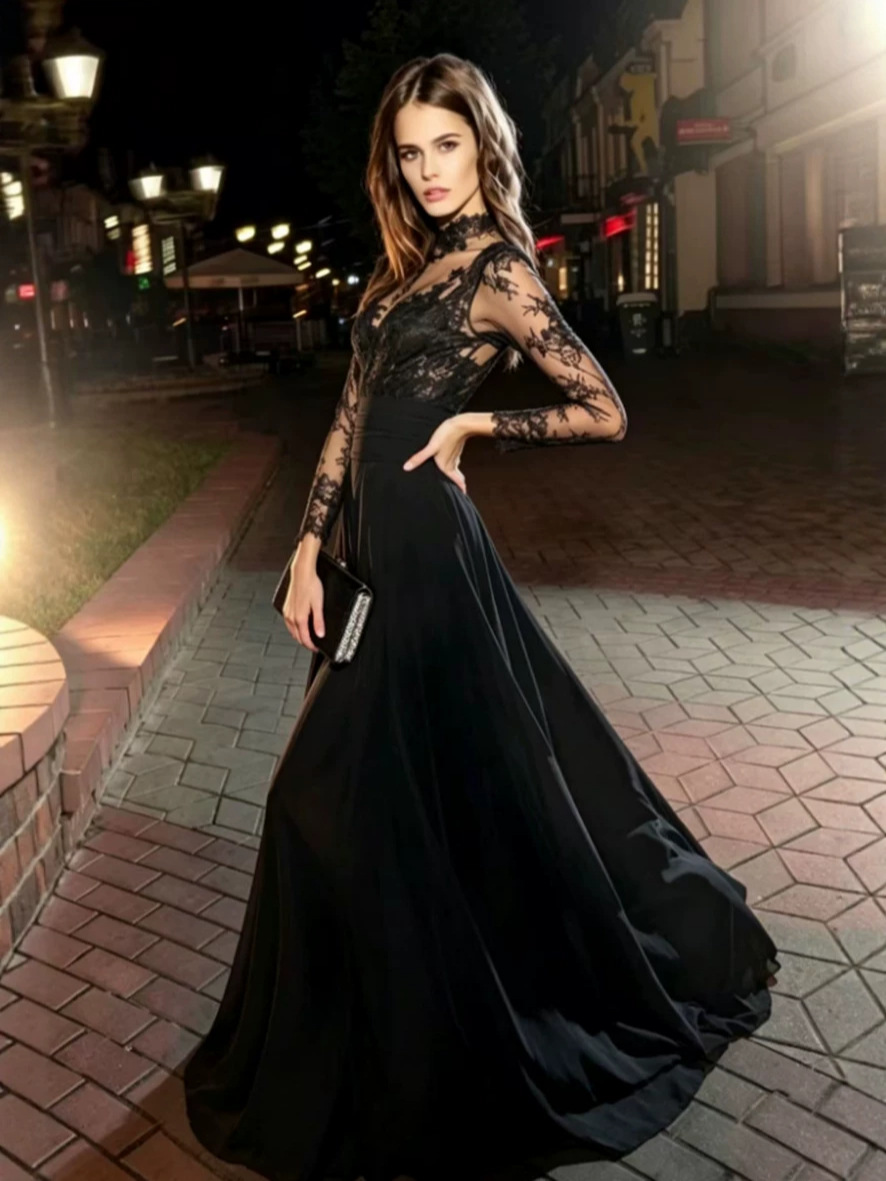 Rochie de vară 2026 transfrontalieră, temperament european și american, cu fundă de lux ușoară, cu decolteu în U, cu fustă lungă, care acoperă șoldurile, brodata