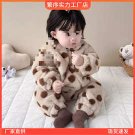 ins网红婴儿冬装搞怪保暖爬服连体衣男女宝宝加绒加厚外出服潮流