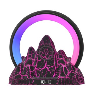 New Flame Mountain Sunrise Wake-up Light Wireless Charging Bluetooth Audio Box Large G Atmosphere Graffiti app Small Night Table Lamp