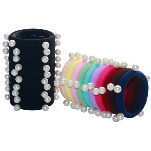 新款头饰简约扎头发皮筋弹力发绳小清新个性饰品成人珍珠发圈