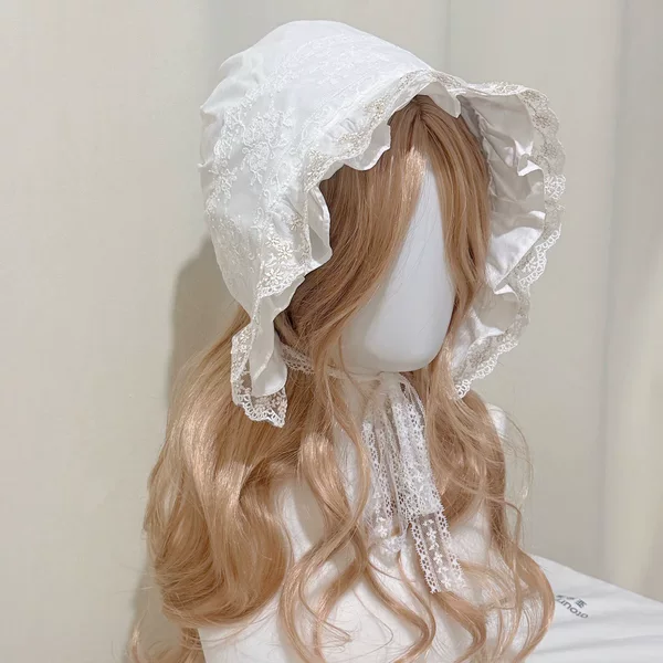 Original Black Baby Hat Holiday Series French Retro Bonnet Hat Lace Hat Headscarf Turban Hat