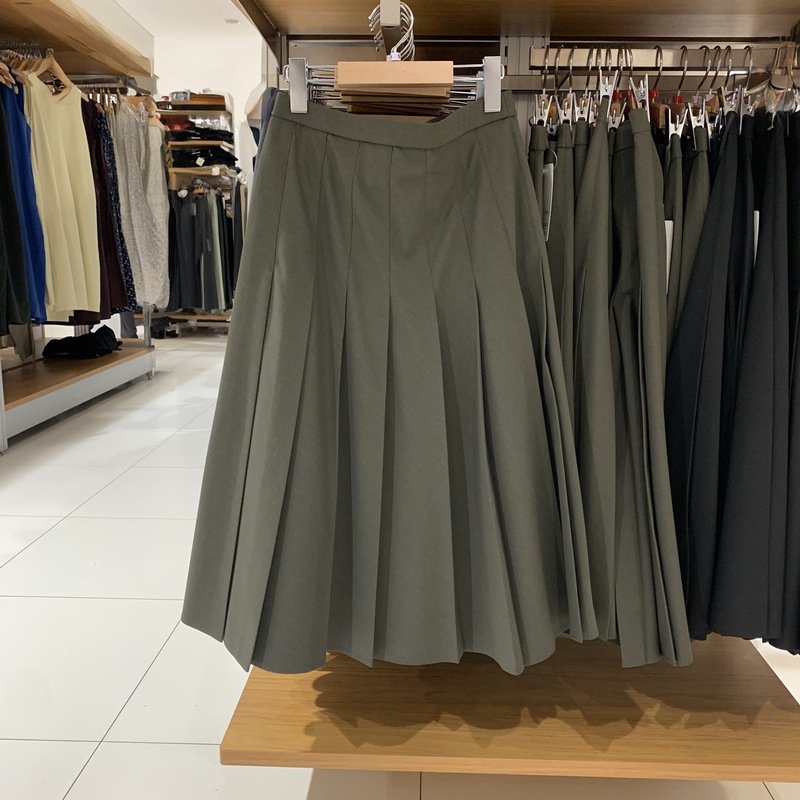 女装25新款显瘦百搭宽褶中裙/半身裙裙子中长款百褶裙479916|undefined
