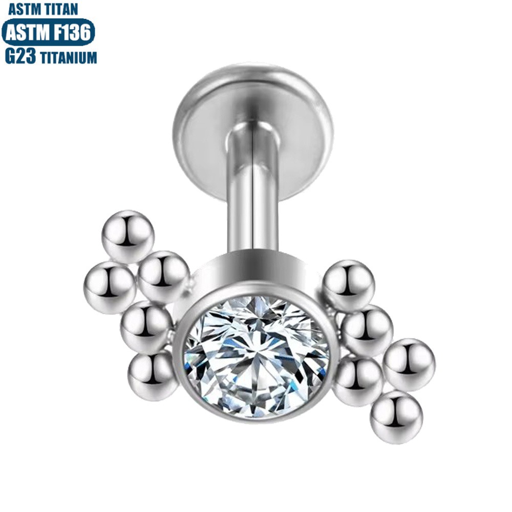 Pointed titanium steel lip stud product view