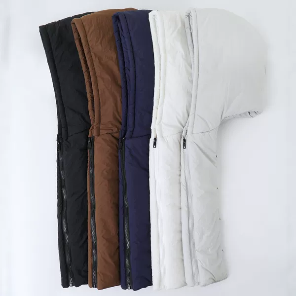 Windproof and cold-resistant zippered hat, detachable cotton jacket, padded coat, down jacket; the hat can be purchased separately and used as a universal collar to protect against dirt