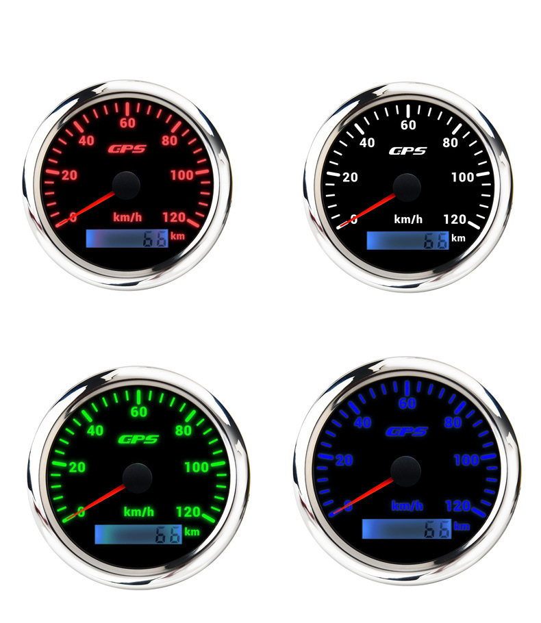 Cross-border dedicated car modification ship yacht GPS speedometer 7-color backlight 85mm0-120kmh speedometer