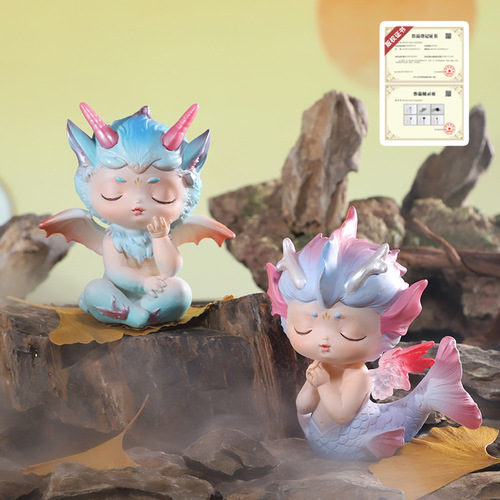 Blind Box Doll Handheld Figure National Trend Novelty Desk Decor Home Ornament Wedding Gift Eastern God Beast Cross-Border New Product