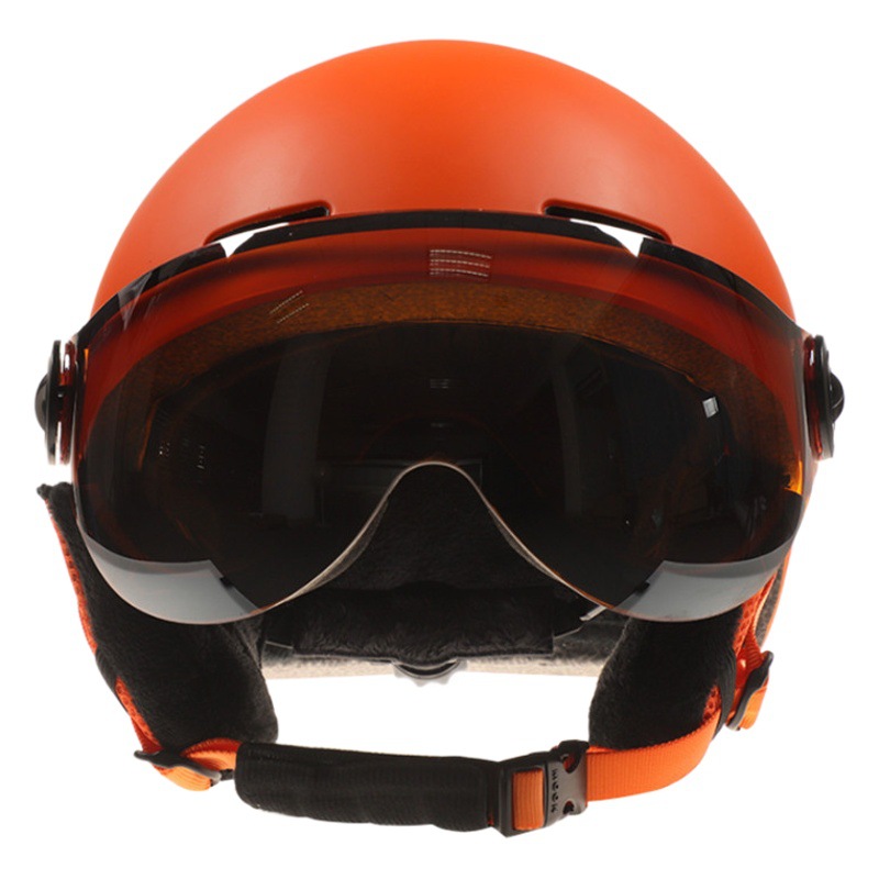 Casco de esquí con gafas de comercio electrónico transfronterizo Casco de protección de los hombres y las mujeres de protección de casco de esquí de protección