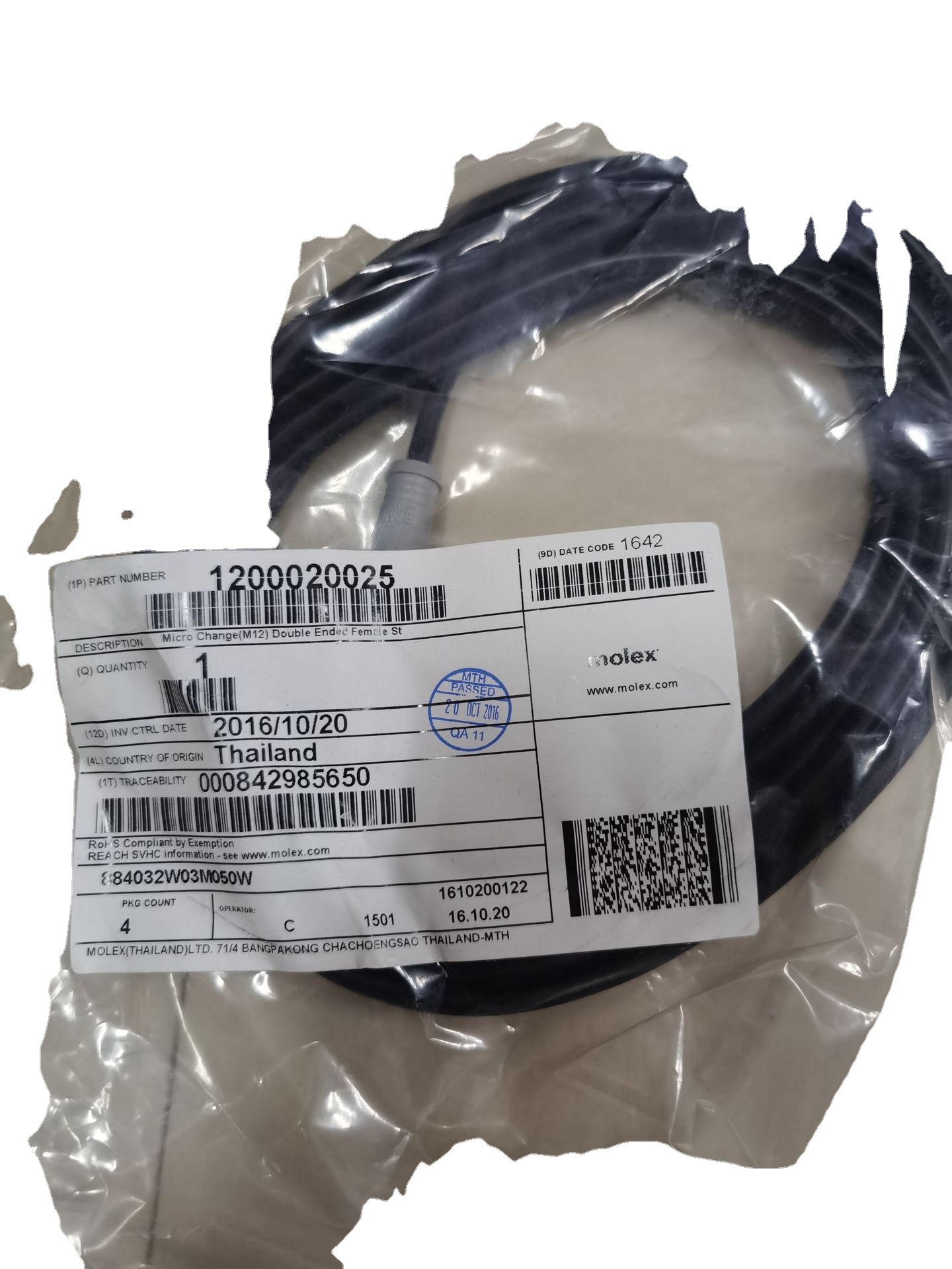 WOODHEAD线缆884031K05M010，884030K05M005，BTY803P-FBC