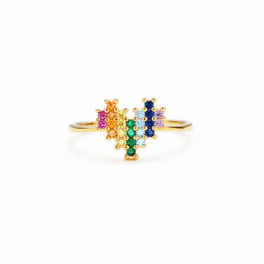 2g Weight Zircon Inlay Material 925 Sterling Silver Zircon Heart Shape Rings 925 Sterling Silver Rings