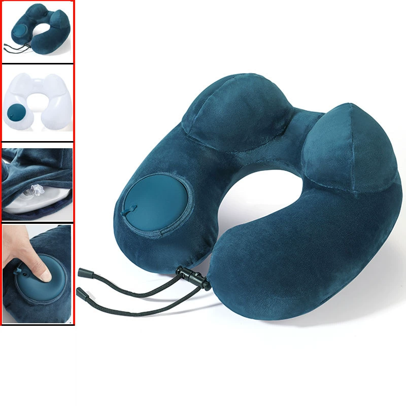 Inflatable handheld neck pillow, airplane for traveling, with neck protection