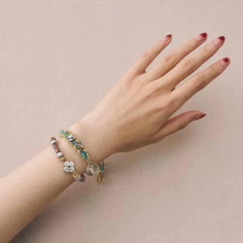 Bracciale artigianale perline stile giungla giardino monet_voghion.com