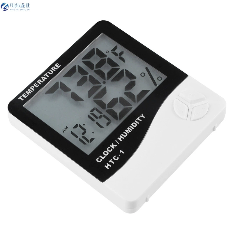 HTC-1 внутренний электронный измеритель температуры и влажности оптом большой экран бытовой термометр температуры и влажности цифровой дисплей с будильником