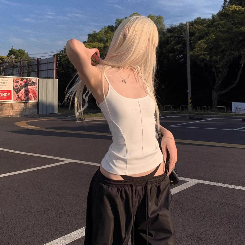 純粋な欲望スタイル天使の羽キャミソール女性の夏の新しいホットガールバックレス美しい背中ニッチユニークなアウタートップ|undefined