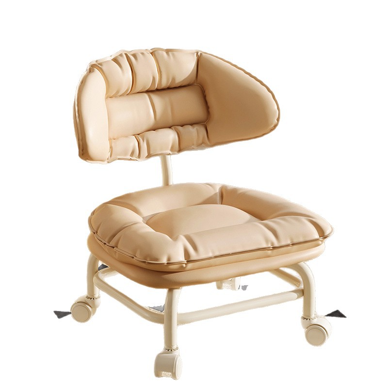 Taburete de ruedas universales pequeño taburete móvil con ruedas desmontable taburete de respaldo expreso polea de cambio de zapatos taburete bajo silla moderna simple image 6