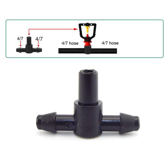 Transfronterizo 47 conector de tubería de lana de tres vías sistema de riego por goteo de cuatro vías riego automático Dispositivo de riego accesorios jardín conector de tubería de agua