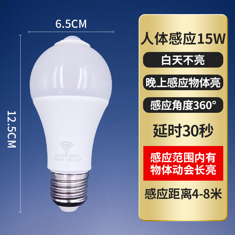 LEDレーダー人体感知電球廊下用電球E27ネジ口赤外線電球専用レーダー感知|undefined