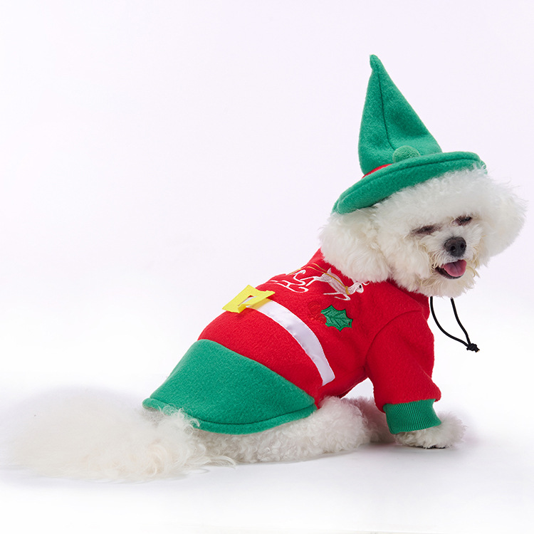 Christmas Pet Costumes New Transformation Outfits Halloween Elf Sets Autumn Winter Dog Clothing For Pets_voghion.com