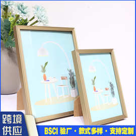 铝合金画框挂墙简约现代海报装饰画装裱框架7寸桌面相框摆台批发