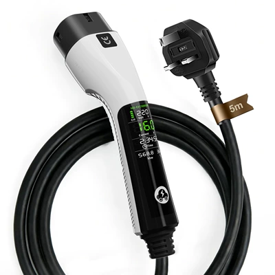 Electric Vehicle Charger National Standard — Elektrikli avtomobil şarj stansiyaları - 13a-british-plug-type2-single-charging-all-in-one-5m