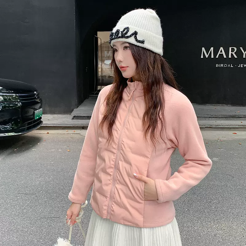 新款运动羽绒服女秋冬季防寒90白鸭绒摇粒绒轻薄修身跑步保暖外套