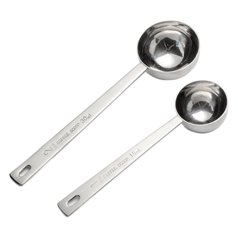 Нержавеющая сталь кофе мерная ложка сухое молоко кофейная ложка чай с молоком фруктовый порошок выпечки ложка 15ML30ml шкала мерная ложка