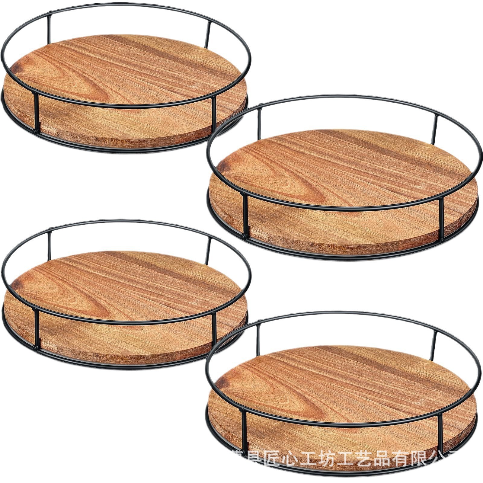Cross-border desktop storage rack kitchen condiment jar tray rotating condiment base round storage organization tray