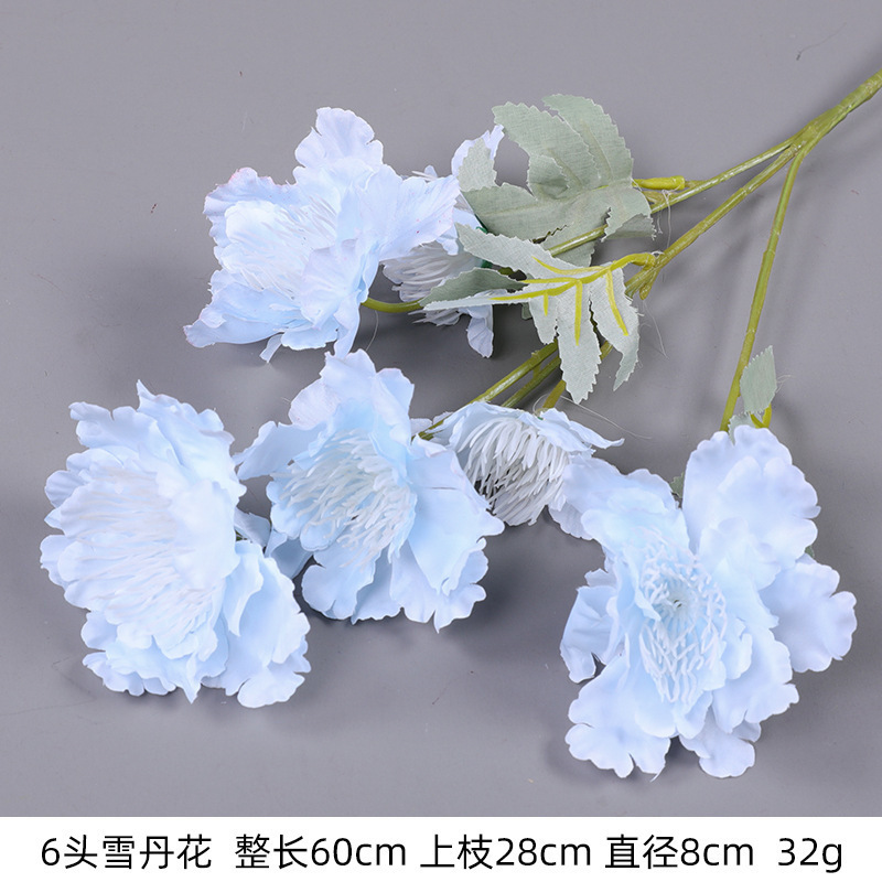 蓝色仿真花高级感逼真假花仿真玫瑰花婚庆婚礼装饰插花花束热销批|undefined