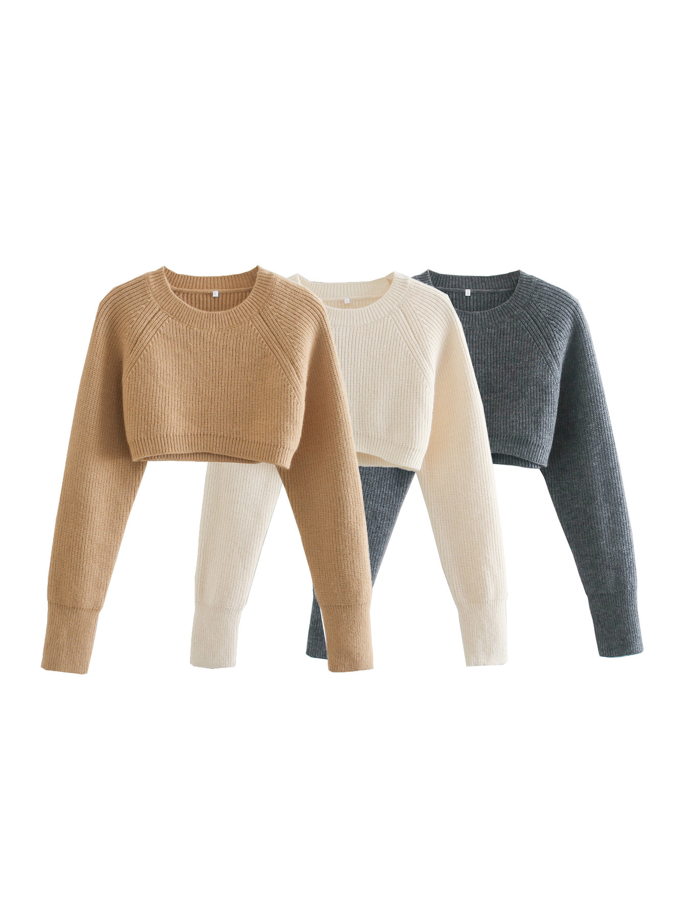 Three-Color Short Sleeve Sweater NSSX66983